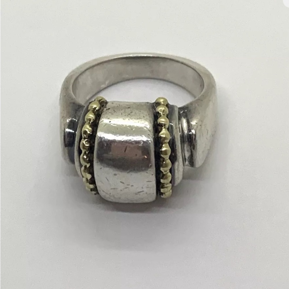Lagos Caviar Vintage Ring sterling silver and 18k size 6.5
